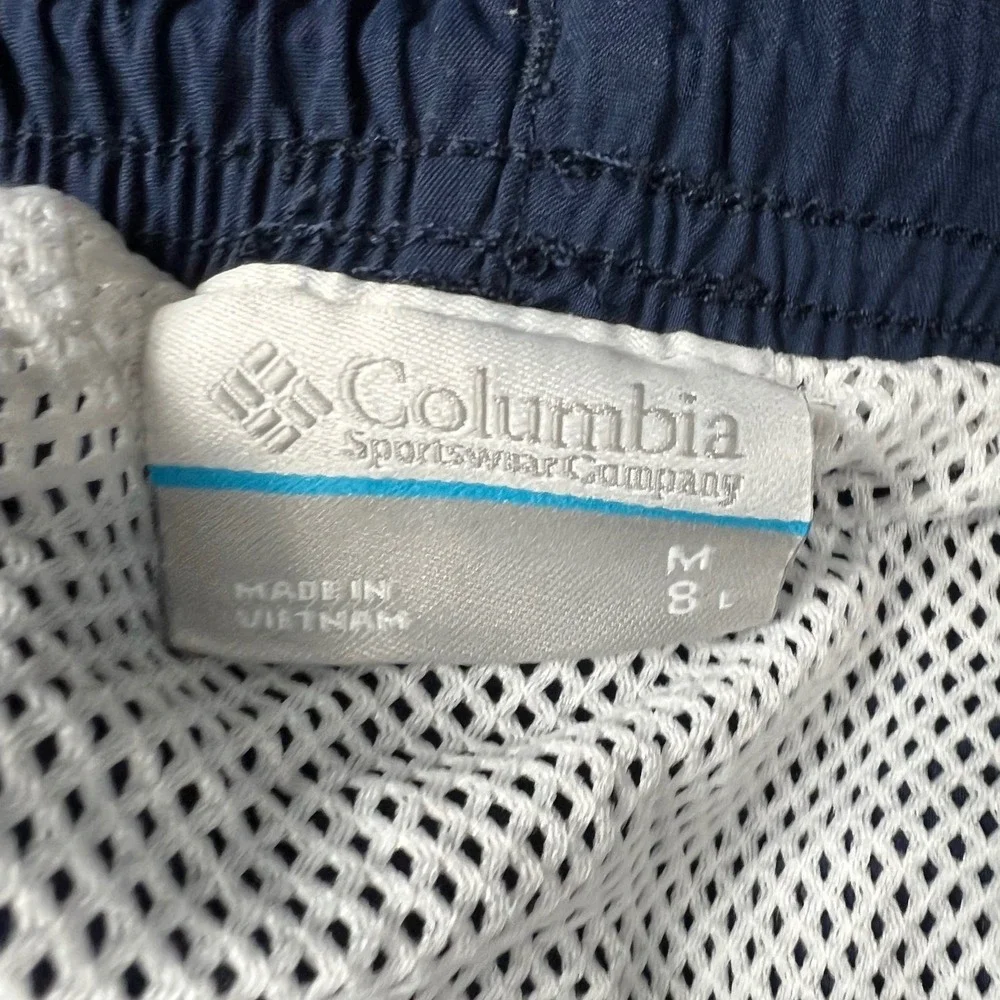 Columbia Mens Medium Navy Blue PFG Omni-Shade Fishing Shorts FM4009 Nylon Mesh